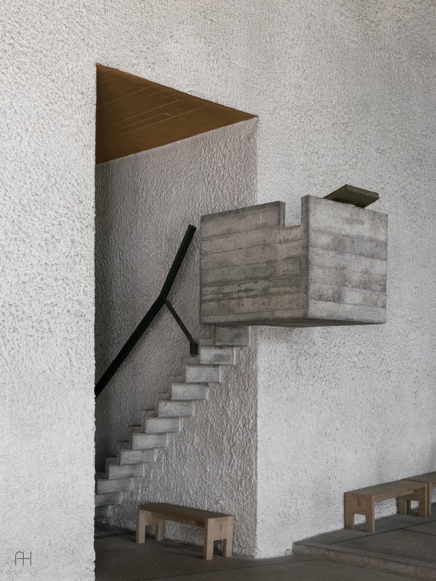 Notre-Dame du Haut // Ле Корбюзье // Роншан, Франция, 1955, 7